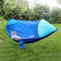 Hamak piknikowy ogrodowy survivalowy moskitiera - niebieski