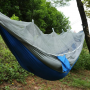 Hamak piknikowy ogrodowy survivalowy moskitiera - niebiesko szary