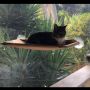 Hamak wiszący na okno dla kota - beżowy, rozm. 30x56 cm