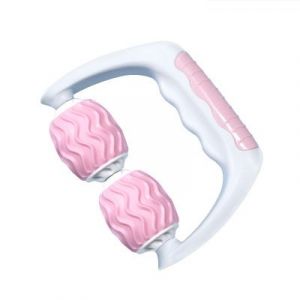Handheld massager fitness relaxing roller 2 rolls - white/pink