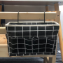 Hanging Bag Bedside - Black Grid