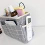 Hanging Bag Bedside - Gray Grid