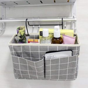 Hanging Bag Bedside - Gray Grid