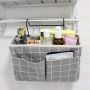 Hanging Bag Bedside - Gray Grid