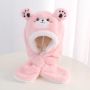 Hat and scarf in one- light pink- Suitable for ages one to eight