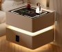 High sense smart bedside table with light wireless charging-Khaki