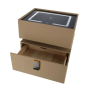 High sense smart bedside table with light wireless charging-Khaki