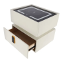 High sense smart bedside table with light wireless charging-White(50*40*50cm)
