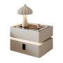 High sense smart bedside table with light wireless charging-White(50*40*50cm)