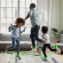 Hula hop skakanka na nogę składana dla dzieci z Diodami LED, zielona