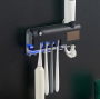 Intelligent toothbrush rack with sensor UV light - black