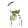 Iron deer ornaments, glass containers plant floral arrangements - medium