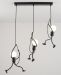 Iron modern Art Swing Villain 3 head chandelier Rectangular Plate