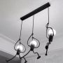 Iron modern Art Swing Villain 3 head chandelier Rectangular Plate