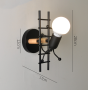 Iron modern Art Villain creative head climbing wall lamp