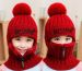 Kominiarka dziecięca czapka zima - czerwona