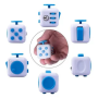 Kostka antystresowa odstresowująca Fidget Cube Biało/niebieska