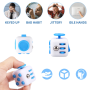 Kostka antystresowa odstresowująca Fidget Cube Biało/niebieska