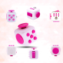 Kostka antystresowa odstresowująca Fidget Cube Biało/Różowa