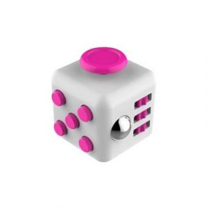 Kostka antystresowa odstresowująca Fidget Cube Biało/Różowa