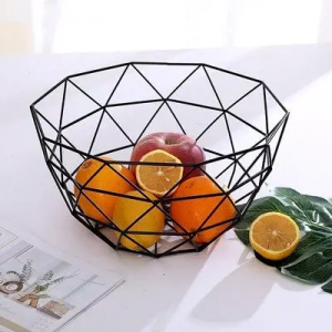 Koszyk metalowy czarny druciany na owoce ozdobny