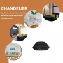 Lampa naturalna rattanowa wisząca - 50 cm (czarna)