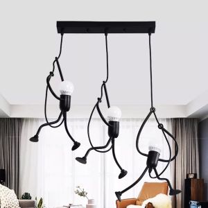 Lampa sufitowa Loft - czarna, ludziki Humanoid LED typ.III