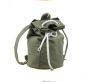 Large drawstring canvas bucket bag backpack - black