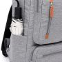Large student school bag, multi-functional computer backpack - light gray