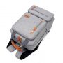 Large student school bag, multi-functional computer backpack - light gray