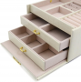 Leather three-layer jewelry storage box 17,5*14*13cm - crocodile pattern beige