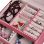 Leather three-layer jewelry storage box 17,5*14*13cm - pink