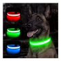 LED Dog Collar Night Flash Nylon GREEN XS