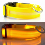 LED Dog Collar Night Flash Nylon Yellow XL