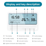 LED screen electronic thermometer clock - rechargeable
