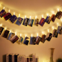 LED stars light decorations lamp string - photo clip / warm withe light