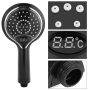 LED temperature display shower head - Black Color