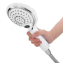 LED temperature display shower head - white