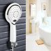 LED temperature display shower head - white
