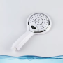 LED temperature display shower head - white