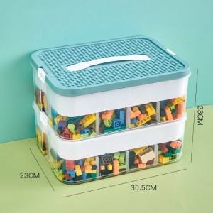 Lego building block storage box- two layers(Green)