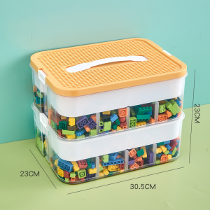 Lego building block storage box-two layers(Orange)