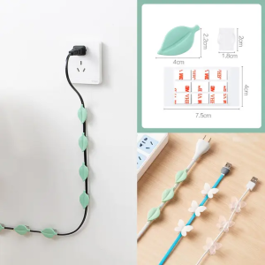 Line cable point tight clip 9pcs/box - green leaves