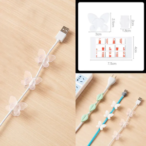 Line cable point tight clip 9pcs/box - transparent butterfly