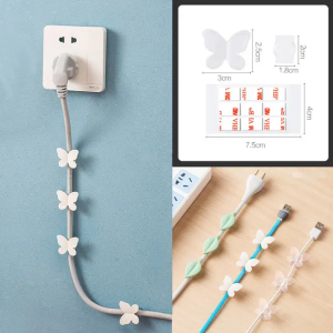 Line cable point tight clip 9pcs/box - white butterfly