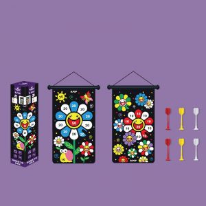 Magnetyczna tarcza, dwustronna z rzutkami - kolorowy kwiatek