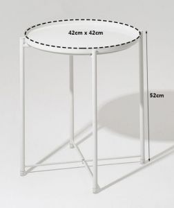Metal round table (White)