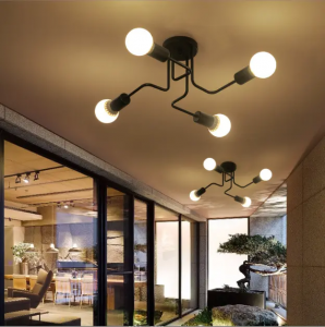 Modern LED Ceiling Chandelier 4 bulbs- Gold(without bulb)