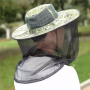 Moskitiera siatka na owady, kapelusz na głowę - zielono czarny