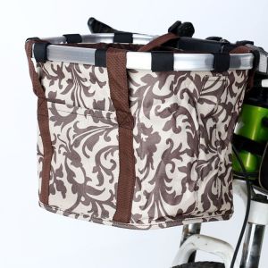 Mountain bike portable cloth basket - brown